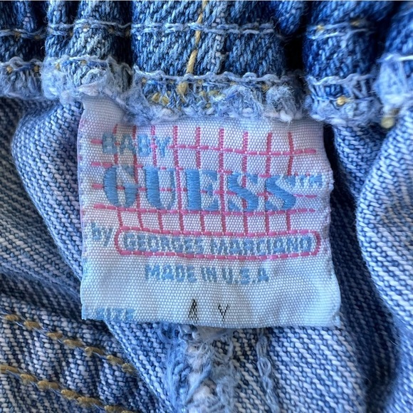 Vintage Baby Guess Jeans Denim Mini Skirt Made in USA Talon Zip 4Y Elastic Waist - Picture 12 of 13